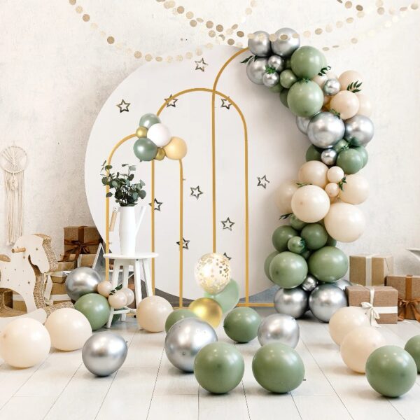 Skypatio 7.2ft Wedding Arch for Ceremony, Golden Balloon Stand, Metal Arch Backdrop for Decor