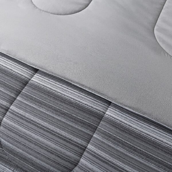 7 Piece Reversible Bed in a Bag Comforter Set with Sheets, Black, Queen