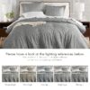 Full/Queen Comforter Sets, Reversible 3 Piece Extra Soft Bedding Set, Chambray Print Sage Green Comforter Bed Set with Pillow Shams