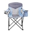 Adult Oversized Mesh Camp Chair with Cooler, Green & Gray