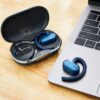Wireless Open-Ear Earphones with Environmental Noise Canceling Microphones, Black