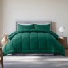 Queen Size 3-Piece All-Season Down Alternative Comforter Set Deep Black | Comforter + Pillow Cases Bedding Set | Hotel Grade Bed in a Bag by