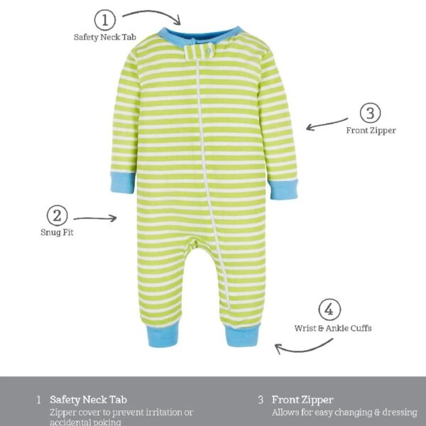 Brand Gender Neutral Footless Unionsuits, 3-Pack, Sizes 0/3 Months - 5T