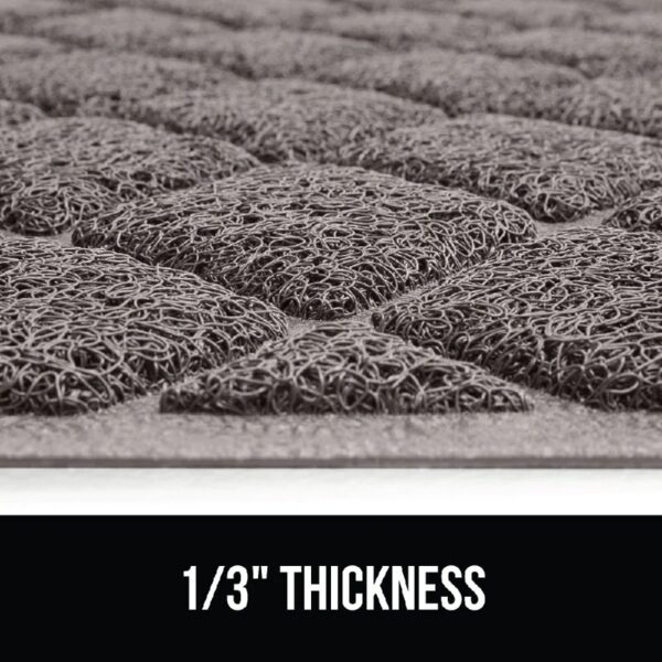 GRIP Cat Litter Box Mat, 35x23, Water Resistant Kitty Litter Trapping Mat, Textured Backing, Easy to Clean, Less Waste and Clean Floors, Kitten Supplies for Indoor Cats, Soft on Paws, Gray