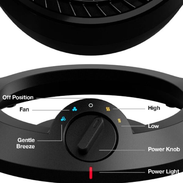 HHF540 Black Turbo Force Power Personal Heater and Fan with Pivoting Head