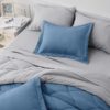Light Purple Queen Comforter Set - 7 Pieces Reversible Queen Bed in a Bag, Queen Bed Set Light Purple and Grey with Comforters, Sheets, Pillowcases & Shams