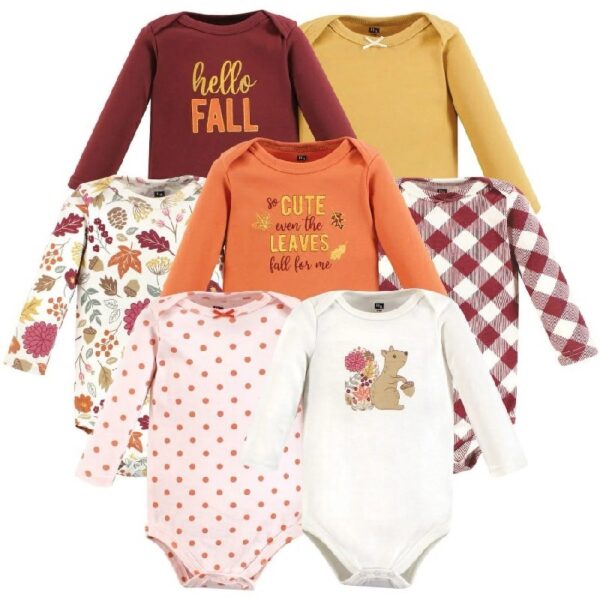 Cotton Long-Sleeve Bodysuits, 7-Pack, Preemie-24 Months
