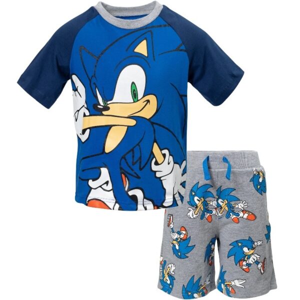 Sonic The Hedgehog Little Boys T-Shirt and French Terry Shorts Outfit Set Toddler to Big Kid