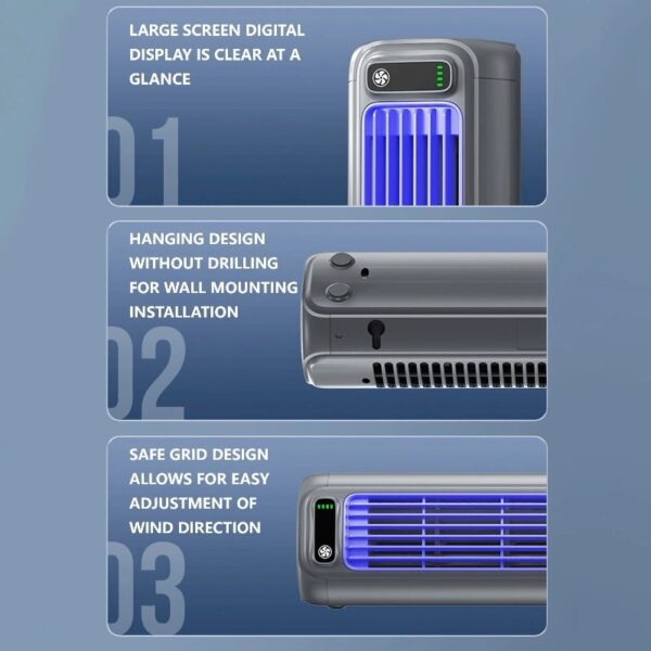 Wall Mounted Air Conditioner,Flat Wall Mounted Air Conditioner,Wall Air Conditioner,Heater and Fan Combo with Digital Display,Remote For Home/Office/Bedroom