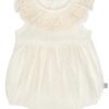 By Gerber Baby Girl Bubble Romper with Flutter Sleeves, Sizes 0/3 Months - 24 Months