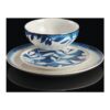 Oneida Entertain 365 12-Piece Aura Blue & White Porcelain Tableware Set (Service for 4)