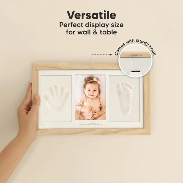 Ash Wood Baby Hand & Footprint Kit - Newborn Keepsake Frame, Personalized Gifts for Girls & Boys, Mother's Day Gift
