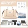 08d37423bea6467ba0f3b32d01769e9b Weekender Bags for Women, Travel Duffel Bags with Shoe Compartment,Personal Item Travel Bag for Airlines, Carry on Overnight Tote Bag for women,Beige&Brown
