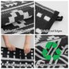 Outdoor Rug Carpet 6'x9' Waterproof Reversible Patio Rug Portable Modern Abstract Indoor Outdoor Rug Plastic Straw Rug for RV Camping Garden Picnic Deck Backyard Porch Decor Gray and White