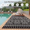 Outdoor Rug Carpet 6'x9' Waterproof Reversible Patio Rug Portable Modern Abstract Indoor Outdoor Rug Plastic Straw Rug for RV Camping Garden Picnic Deck Backyard Porch Decor Gray and White