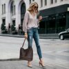 Hobo Bag Purses and Handbags for Women Top Handle Handbags with Zipper