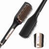 Hair Straightener Brush, Ionic Hair Straightening Brush with LED Display Screen, Plastic