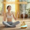 550ml Essential Oil Diffuser, Upgraded Oil Diffuser for Large Room, Cool Mist Humidifier Air Diffuser with Remote Control 4 Timer Setting 14 Color Lights Waterless Auto Shut-Off