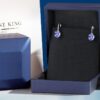 Gem Stone King 925 Sterling Silver Oval Cabochon White Simulated Opal Earrings for Women (2.10 Cttw, Oval 8X6MM)