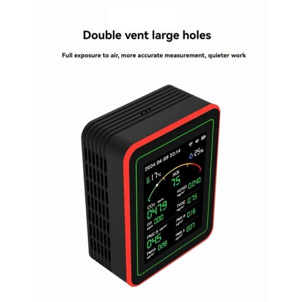 15-In-1 Tuya WIFI Rechargeable Household Digital Air Quality Detector CO2/CO/TVOC/HCHO/PM2.5/Temp/Humi for Smart Home A