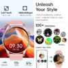 Smart Watch for Android and iPhone,  Answer/Make Call Smartwatch for Men Women Waterproof, 100+ Sport Modes, Fitness Activity Tracker, Pink