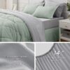 Light Purple Queen Comforter Set - 7 Pieces Reversible Queen Bed in a Bag, Queen Bed Set Light Purple and Grey with Comforters, Sheets, Pillowcases & Shams