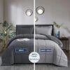 Light Weight Down Alternative Comforter Set, Queen, Green, Reversible