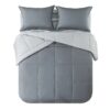 7 Piece Reversible Bed in a Bag Comforter Set with Sheets, Black, Queen