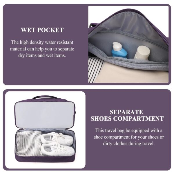 09e9e669fb86404b8a2ab32d0176aae4 Weekender Bags for Women, Travel Duffel Bags with Shoe Compartment,Personal Item Travel Bag for Airlines, Carry on Overnight Tote Bag for women,Beige&Brown