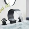 Widespread Bathroom Basin Faucet Crystal Handle Sink Mixer Tap Chrome Finish