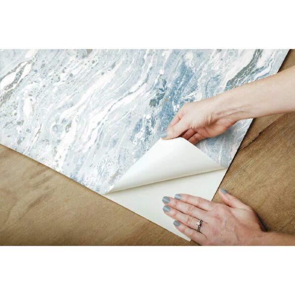 Blue Satellite Seas Peel and Stick Wallpaper, 20.5 in x 18 feet