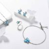 Purple Butterfly Jewelry Amethyst February Birthstone Jewelry Set Fine Necklace/Earrings 925 Sterling Silver Women Birthday Mother's Day Gifts