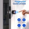 Smart Door Knob, Keyless Smart Door Lock Smart Deadbolt with App Control & Fingerprint & 2 Keys,Electronic Door Lock for Home, Apartment, Office,Bronze