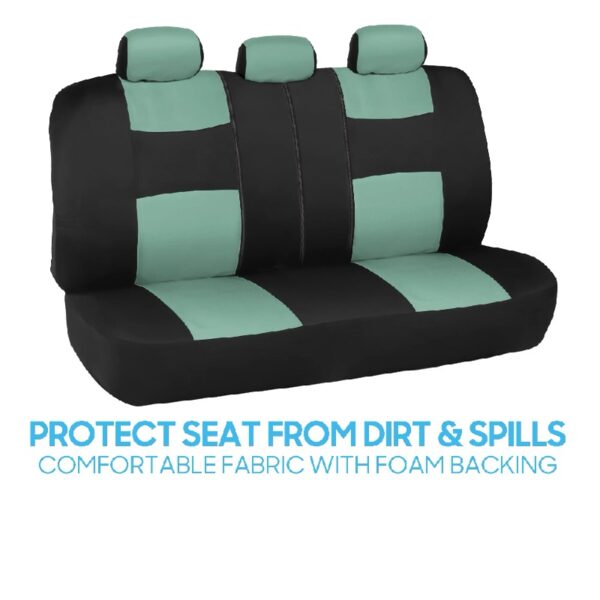 PolyPro Car Seat Covers Full Set in Charcoal on Black – Front and Rear Split Bench for Cars, Easy to Install Cover Set, Accessories Auto Trucks Van SUV
