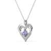 Forever March Birthstone 18k White Gold Plated Women's Necklace, Swarovski Crystals