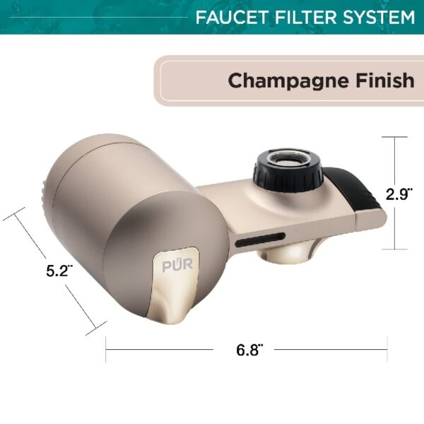 PLUS Faucet Mount Water Filtration System, Horizontal, Black/Chrome, PFM200B