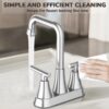 Bathroom Sink Faucet, 4 inch Matte Black Bathroom Faucets with Pop-up Drain and Supply Lines, Stainless Steel 2-Handle Centerset Faucet for Bathroom Faucet 3 Hole