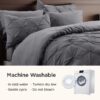 Dorm Bedding Twin Comforter Set - 5 Pieces Pintuck Bed in A Bag with Comforters, Sheets, Pillowcases & Shams