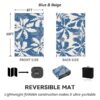 Outdoor Rug Carpet 5'x8' Waterproof Reversible Patio Rug Portable Indoor Outdoor Rug Plastic Straw Rug for Beach RV Camping Garden Picnic Deck Backyard Porch Decor Black