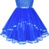 Flower Girls Dress Blue Belted Wedding Party Bridesmaid 12