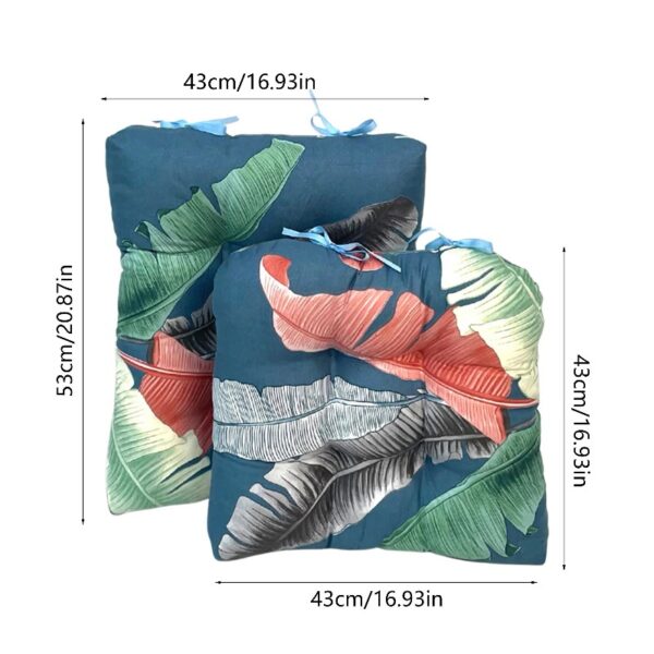 Outdoor Patio Cushion, Rocking Chair Cushion Set, Tufted Pads, Set of Upper and Lower with Ties Pack of 2 (2 Sets) - Back 21