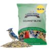 Bird Food Gourmet Blend, 15.4 Pounds - with White & Red Millet, Cut Corn, Wheat, Black Oil Sunflower, Striped Sunflower, Peanuts & Safflower for Blue Jays, Northern Cardinals and More