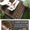 Outdoor Rug 5'x8' Waterproof Reversible Patio Rug Modern Lightweight Plastic Straw Indoor Outdoor Rug for RV Camping Deck Balcony Porch Boho Patio Decor Outdoor Carpet Brown and Beige