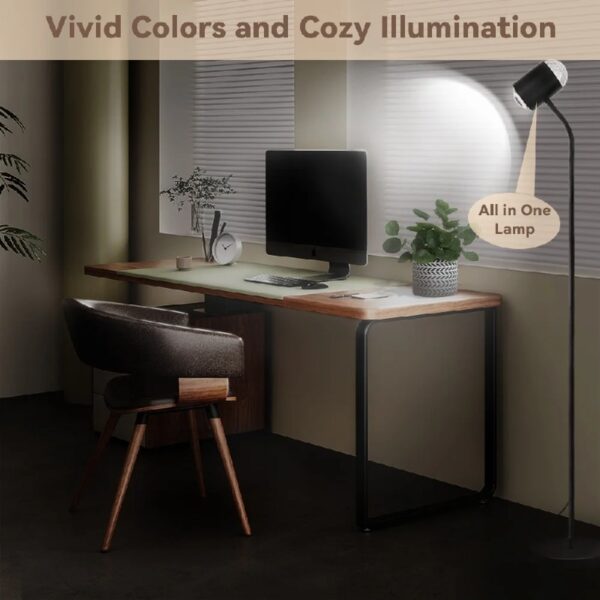 Sunset Floor Lamp with Ocean Wave Effect, 360° Rotation, 7 Color Filters, Boho Decor Lamp