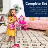 19in Kids Flash Guitar, Pretend Play Musical Instrument Toy for Toddlers w/ Mic, Stand - Navy