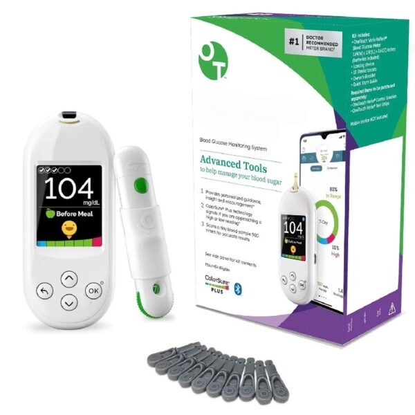 Verio Reflect Blood Glucose Meter | Blood Glucose Monitoring System Includes Blood Sugar Meter, Lancing Device and 10 Sterile Lancets