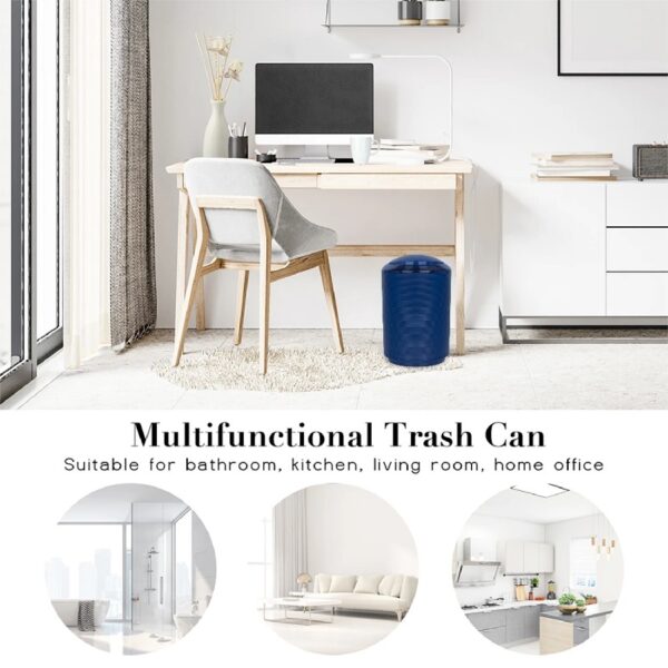 Bathroom Accessories Sets 6 Piece Bath Ensemble Includes Soap Dispenser, Toothbrush Holder, Toothbrush Cup, Soap Dish for Decorative Countertop and Housewarming Gift, Dark Blue