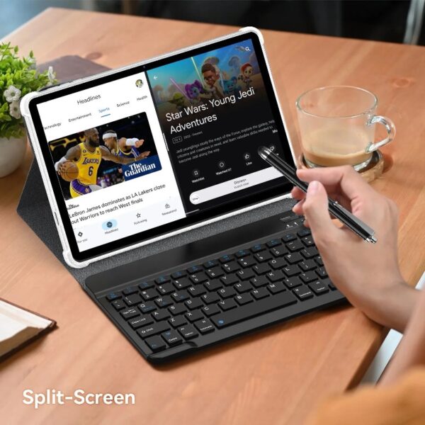 Android 13 Tablet , 4GB+64GB Storage Tablet with Keyboard, Google GMS Certified, Dual 13MP+5MP Camera, WiFi, Bluetooth,  IPS Full HD Display