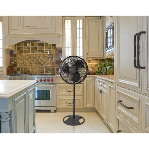 16” 3-Speed Adjustable Oscillating Pedestal Fan, Black, S16500 New