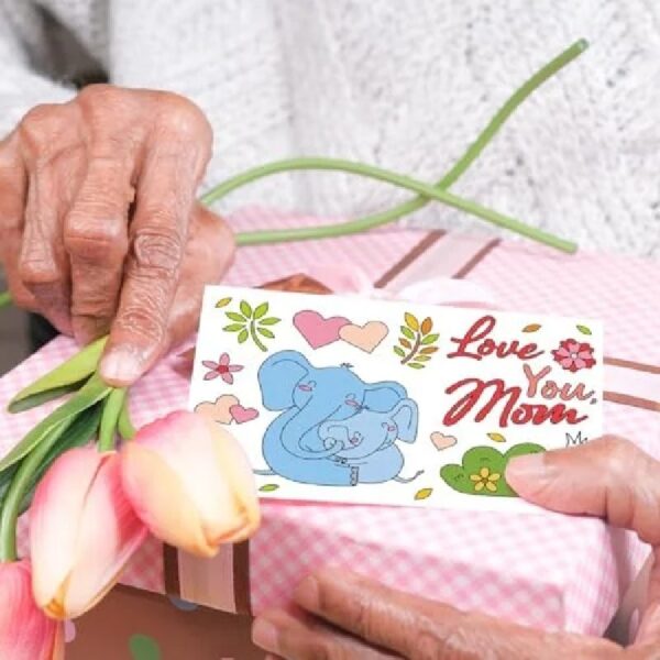 0c8503b832df4764bd3eb32e00fe545d 100 Pcs Mother's Day Crafts Color Your Own Cards Gifts from Kids 4 Styles 4 x 6 Inch Flower Heart Bear Elephant Love Mom Happy Mother's Day Postcards Greeting Activity DIY